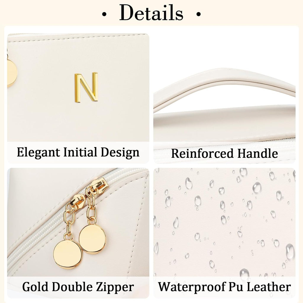 Initial Makeup Bag Personalized Gift for Women Teen Girls
