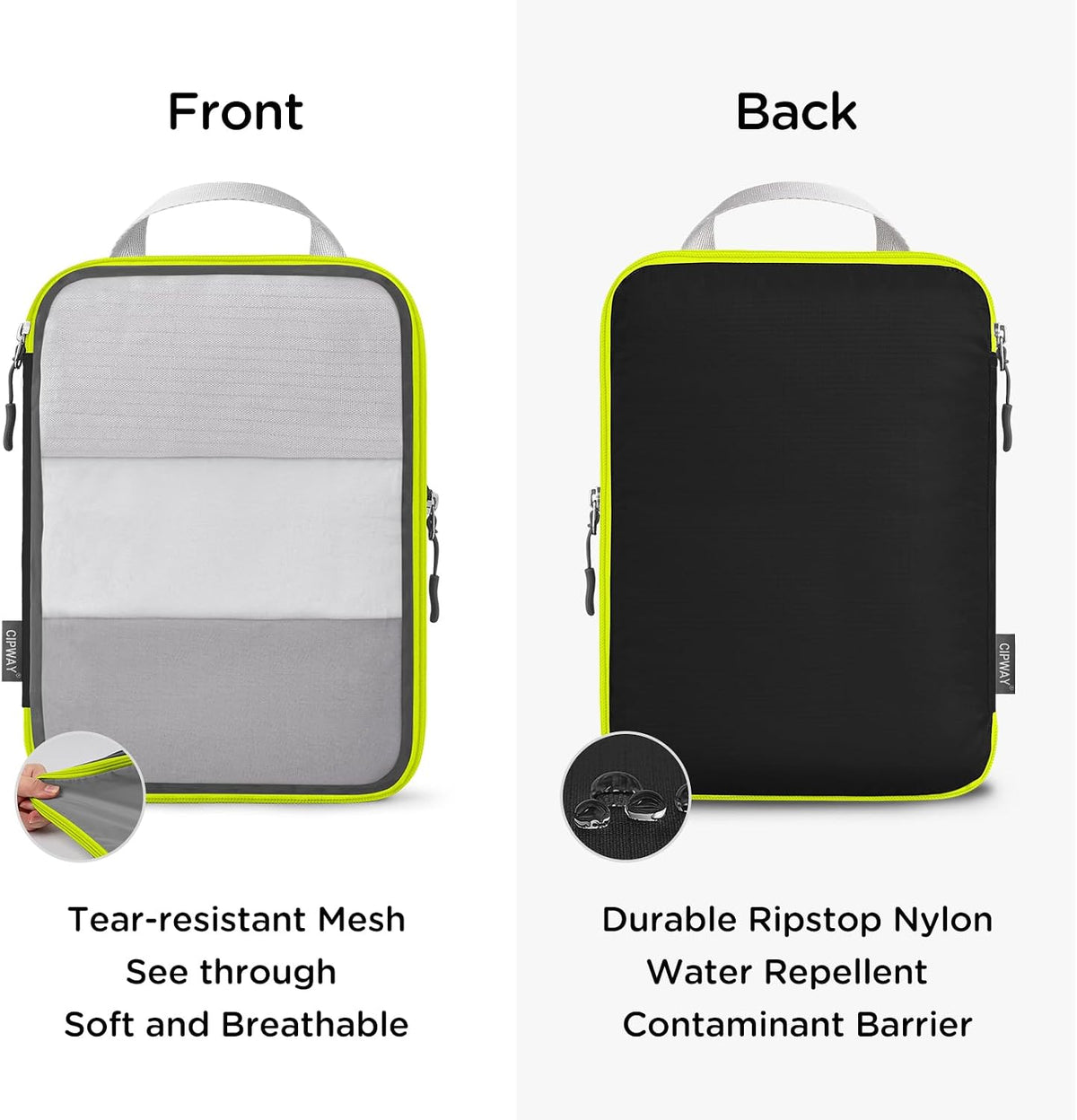 Cipway Compression Packing Cubes Mesh (8 Pcs, Black)