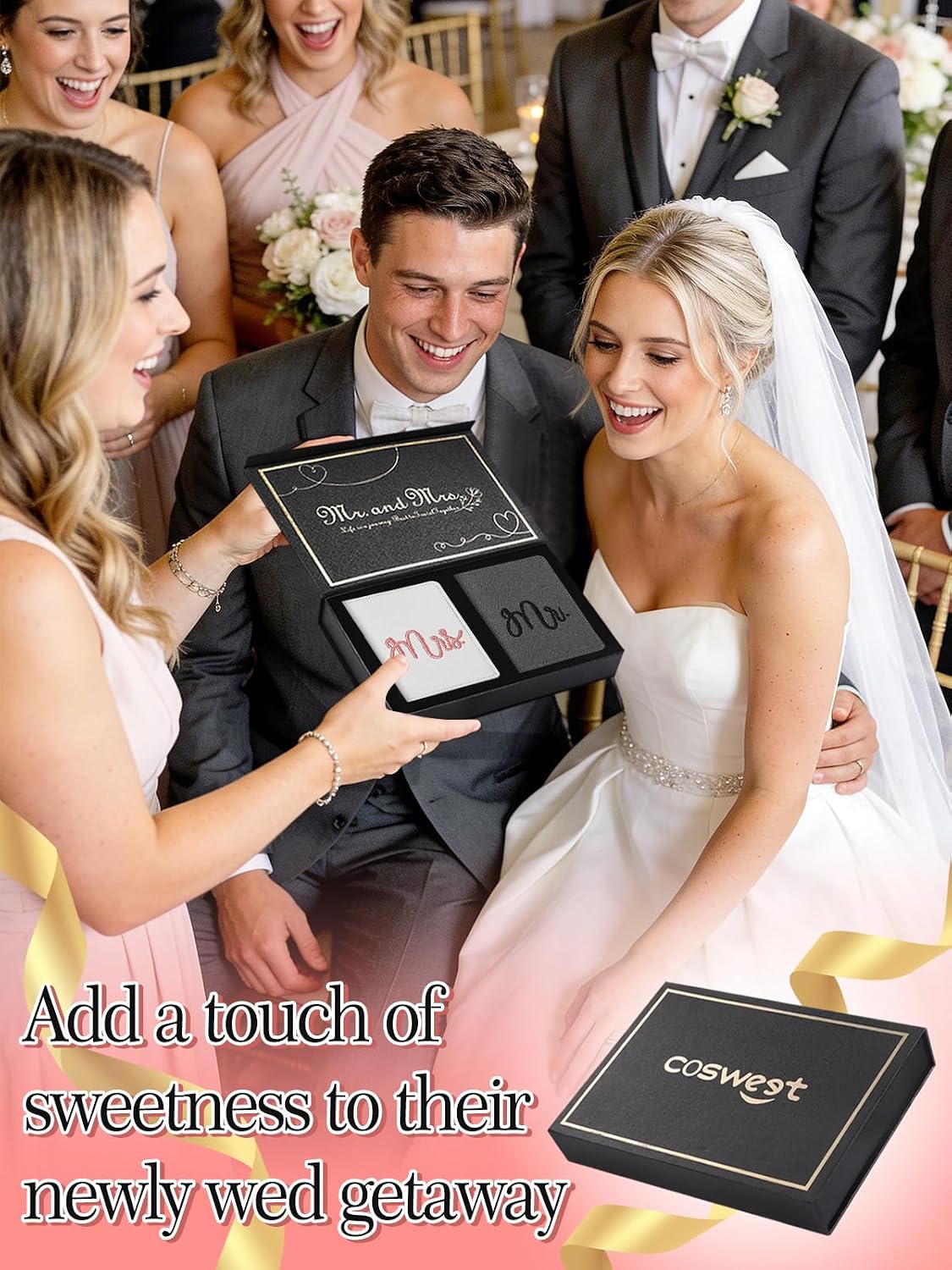 Mr and Mrs Luggage Tags Passport Holder for Wedding Bridal Shower Gifts