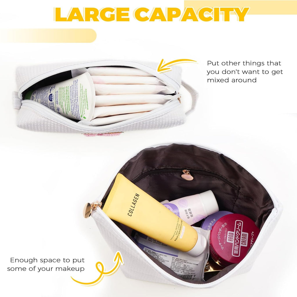 Gifts for Teen Girls Women - Birthday Gifts for 10 11 12 13 14 15 16 17 18 Years Old Girl,Makeup Bag Cosmetic Bag,Teacher Gift Trendy Stuff Toiletry Bag - White,B