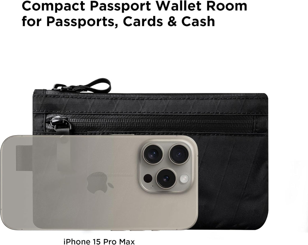 ALPAKA Zip Clutch RFID Blocking Zipper Wallet Passport Holder Black