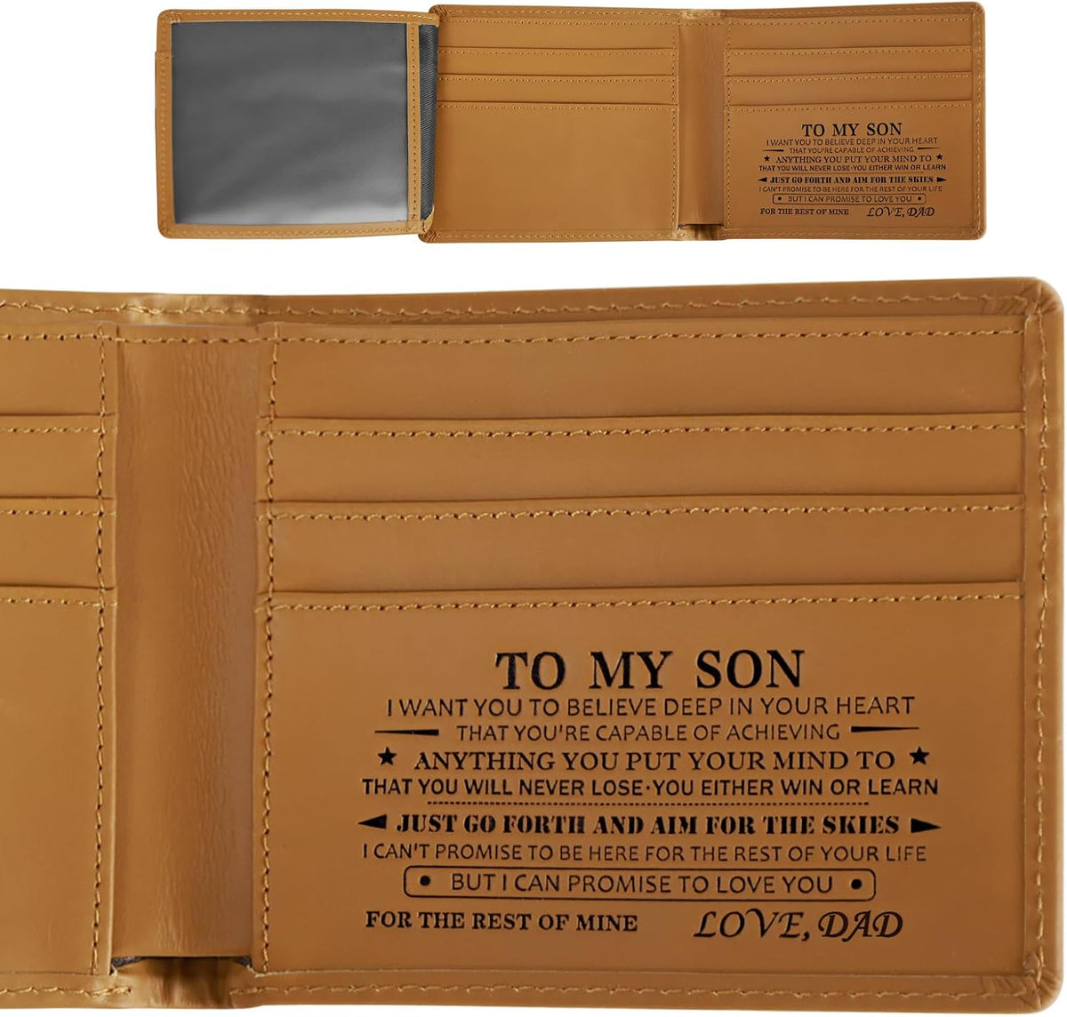 To My Son Gifts, Personalized Leather Wallet For Son From Dad