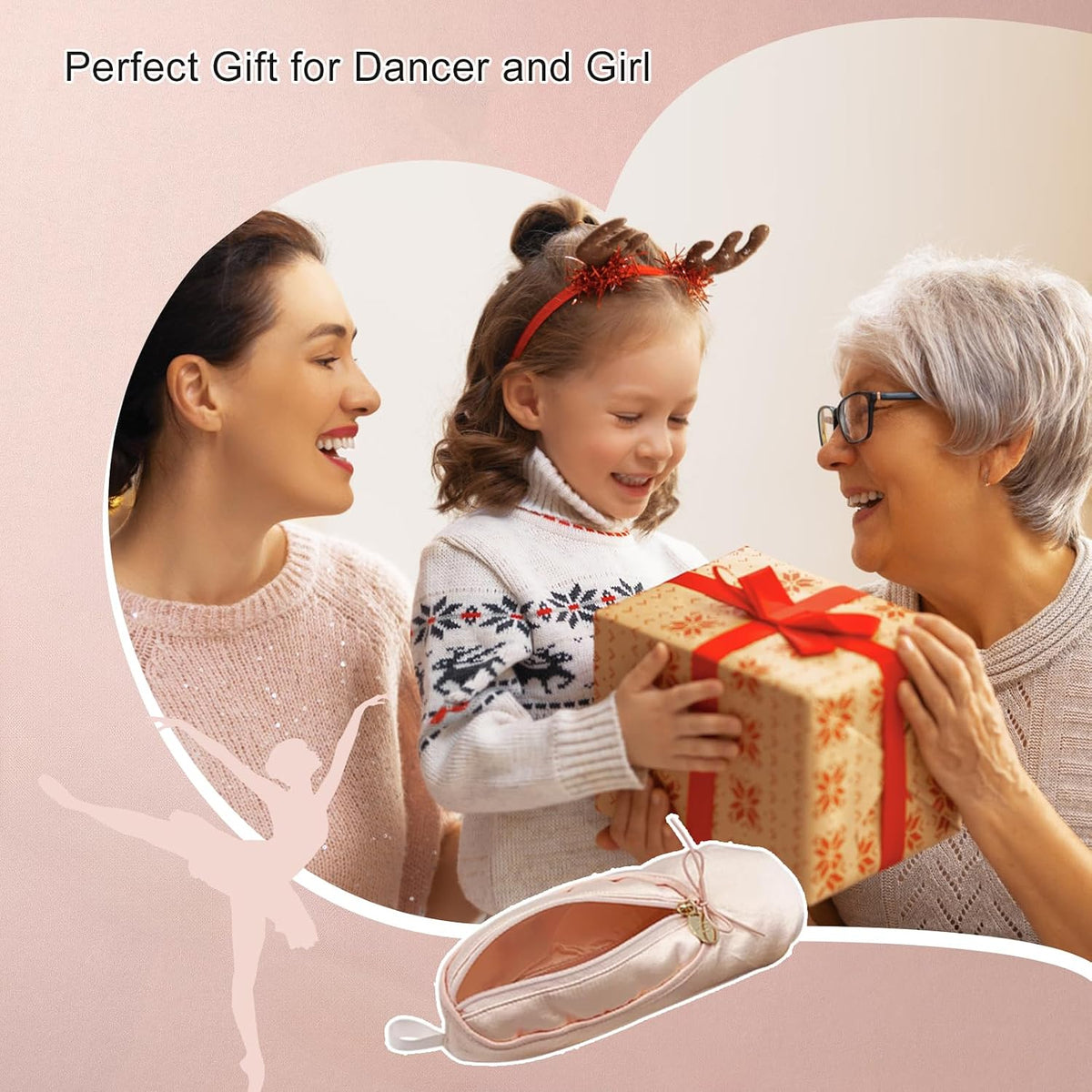 Ballet Shoe Pink Makeup Bag, Dance Recital Gifts for Girls
