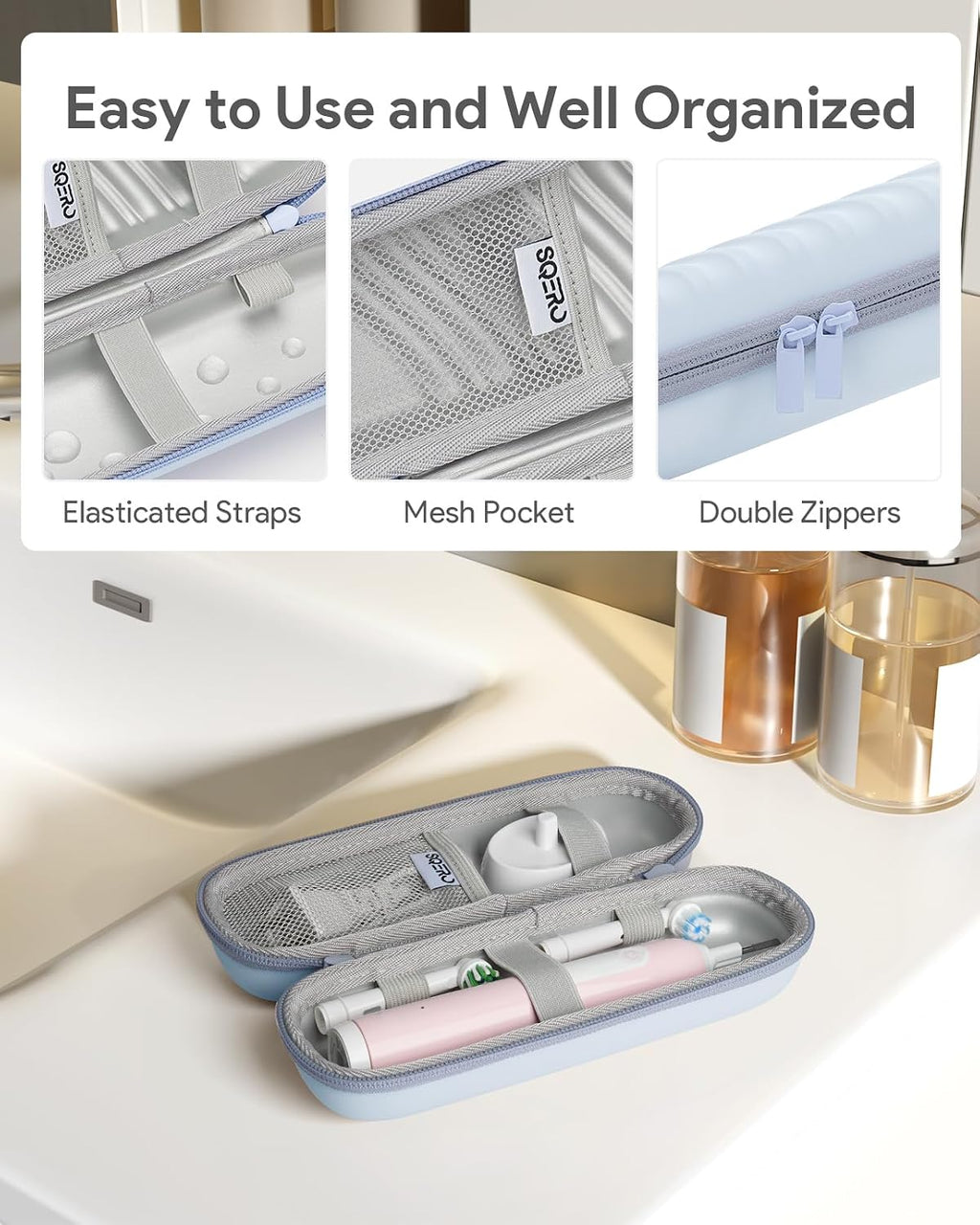 SQERO Electric Toothbrush Case for Oral-B Pro/iO/Philips Sonicare