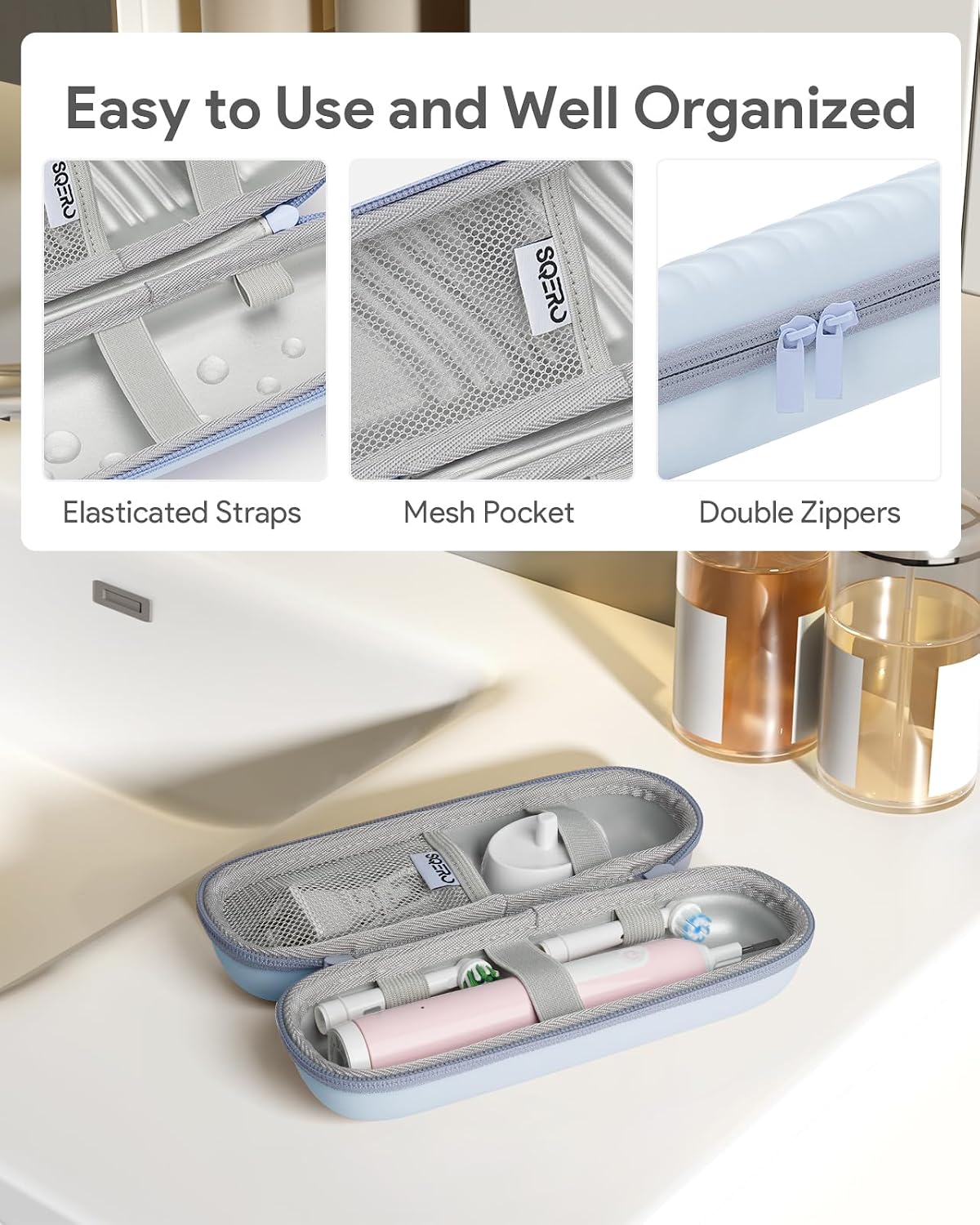 SQERO Electric Toothbrush Case for Oral-B Pro/iO/Philips Sonicare