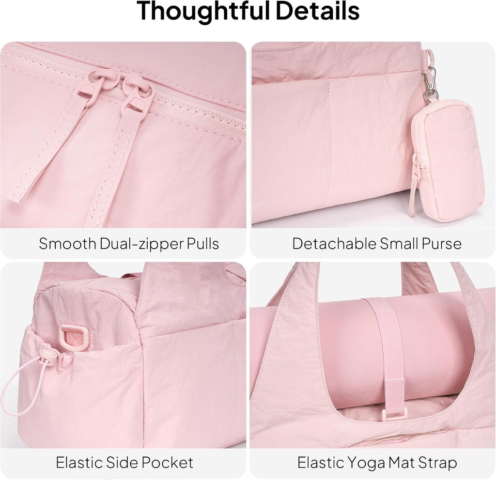 TOPEAST Gym Bag for Women with Yoga Mat Holder Mini Gym Bags Sports Dance Workout Yoga Bag