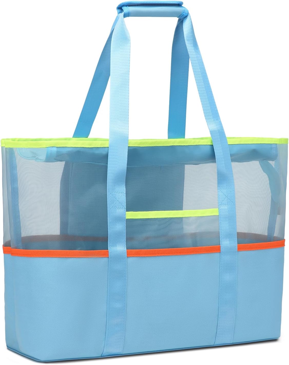 UBasic UBsic Mesh Beach Bag with Zipper Large Tote Foldable Mesh Travel Bag