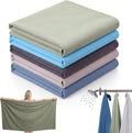 Fanfanwin 5 Pcs Microfiber Gym Bath Towel 60" x 30" Quick Dry, Neutral