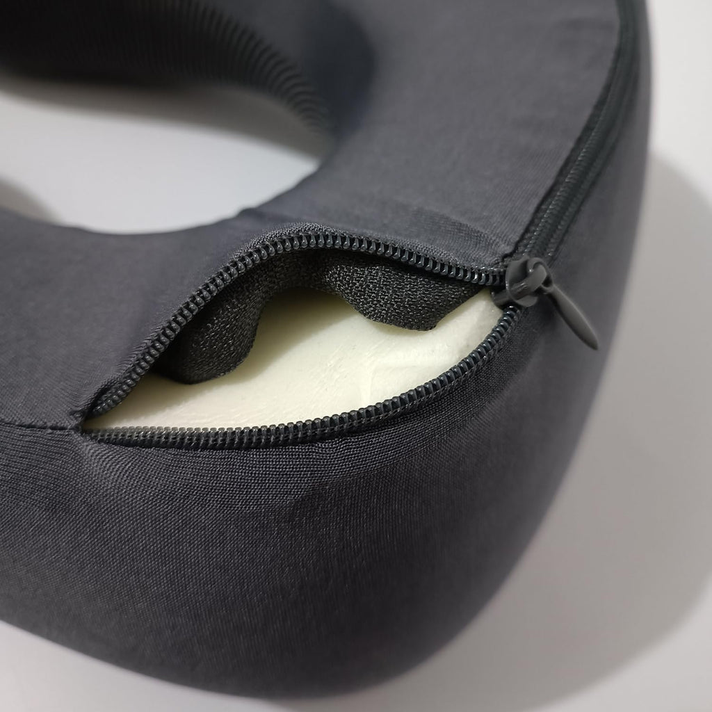 Travel Memory Foam Neck Pillow for Traveling, Travel Pillow for Airplanes for Adult (C-Black)