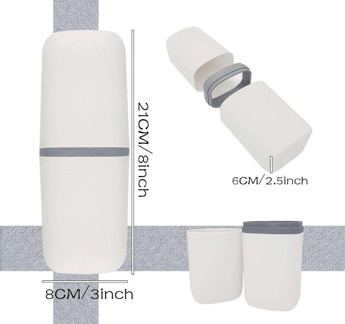 Toothbrush Travel Case, Travel Toothbrush Cup Holder Portable Toothbrush Travel Container Portable Toothpaste Storage Travel Toothbrush Holder for Camping Business School Trip Home