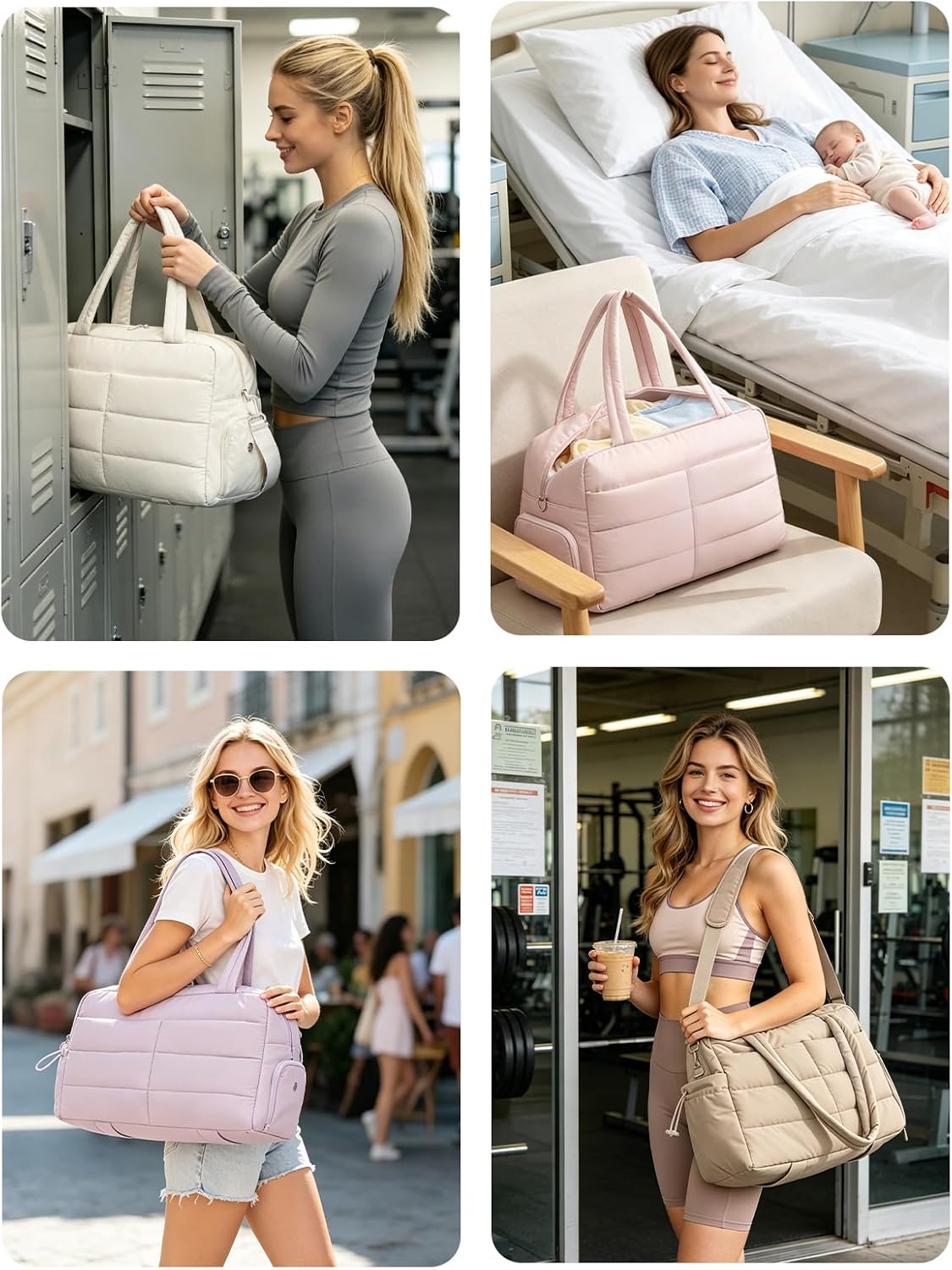 Gitus Travel Duffle Bag for Women Puffer Weekender Bags Carry on Gym Bag