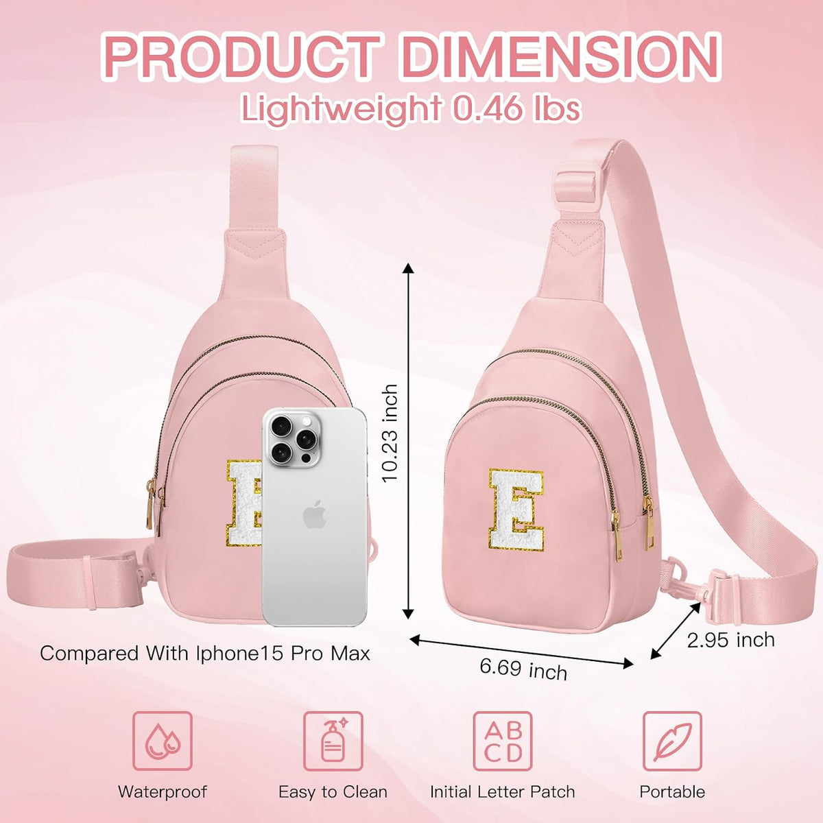 Viverte Birthday Gifts for 7 8 9 10 11 12 13 Year Old Girls Small Initial Sling Bag Cross Body Bag Fanny Pack for Girls