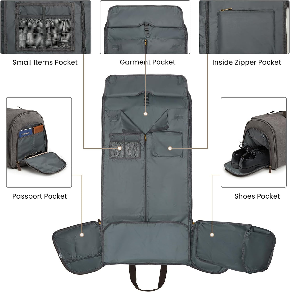 Garment Bag for Travel, S-ZONE Duffle Bag for Men Travel Convertible Suit Bags Carry on Luggage Women Hanging Suitcase Travel Bag with Toiletry Bag