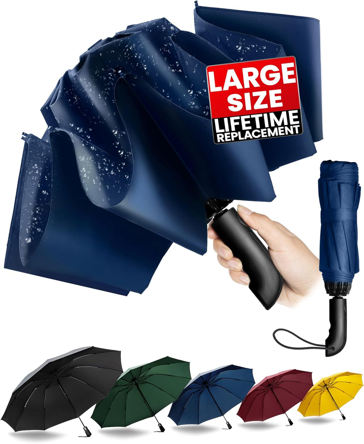 Conlun Travel Inverted Umbrella Compact Windproof- Automatic reverse Umbrellas for Rain - Folding Portable 10 Ribs Large Umbrella