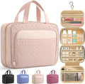 HOTOR Hanging Travel Toiletry Bag Women Men, Pale Pink, Large