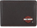 Harley-Davidson Men's Genuine Leather Rfid Blocking Billfold Slim Front Pocket Wallet