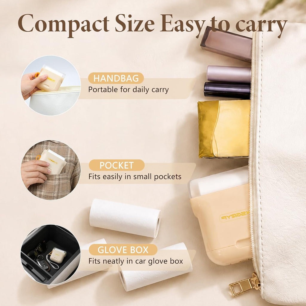 150 Sheets Mini Lint Roller Set Portable Travel Essentials Pet Hair Rollers for Clothes Refillable Pocket Size Sticky Lint Remover with Cover & Built-in Storage Compartment (Purple)