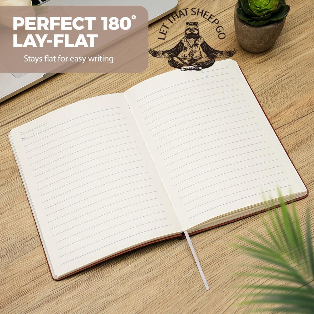 Leather Journal Notebook for Women Men - Soft Cover Lined Journals for Writing, Journaling, Travel, Diary & Bible, Work & Daily, A5 (Grey)