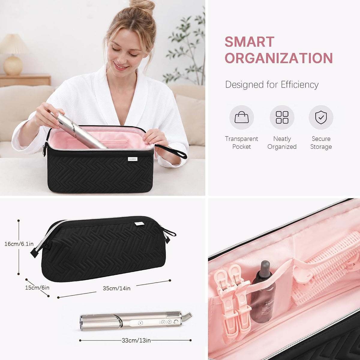 Leudes Hair Dryer Tools Travel Bag for Shark Flex Style Case Air Wrap
