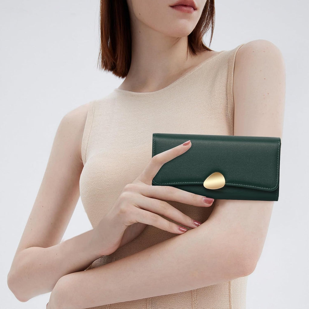 FALAN MULE Wallets for Women Trifold Wristlet Wallets Large Capacity RFID Blocking Ladies Purse Credit Card Holder