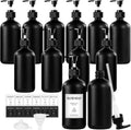 TBWIND 12 Pack 16oz Black Glass Soap Dispensers with Pump