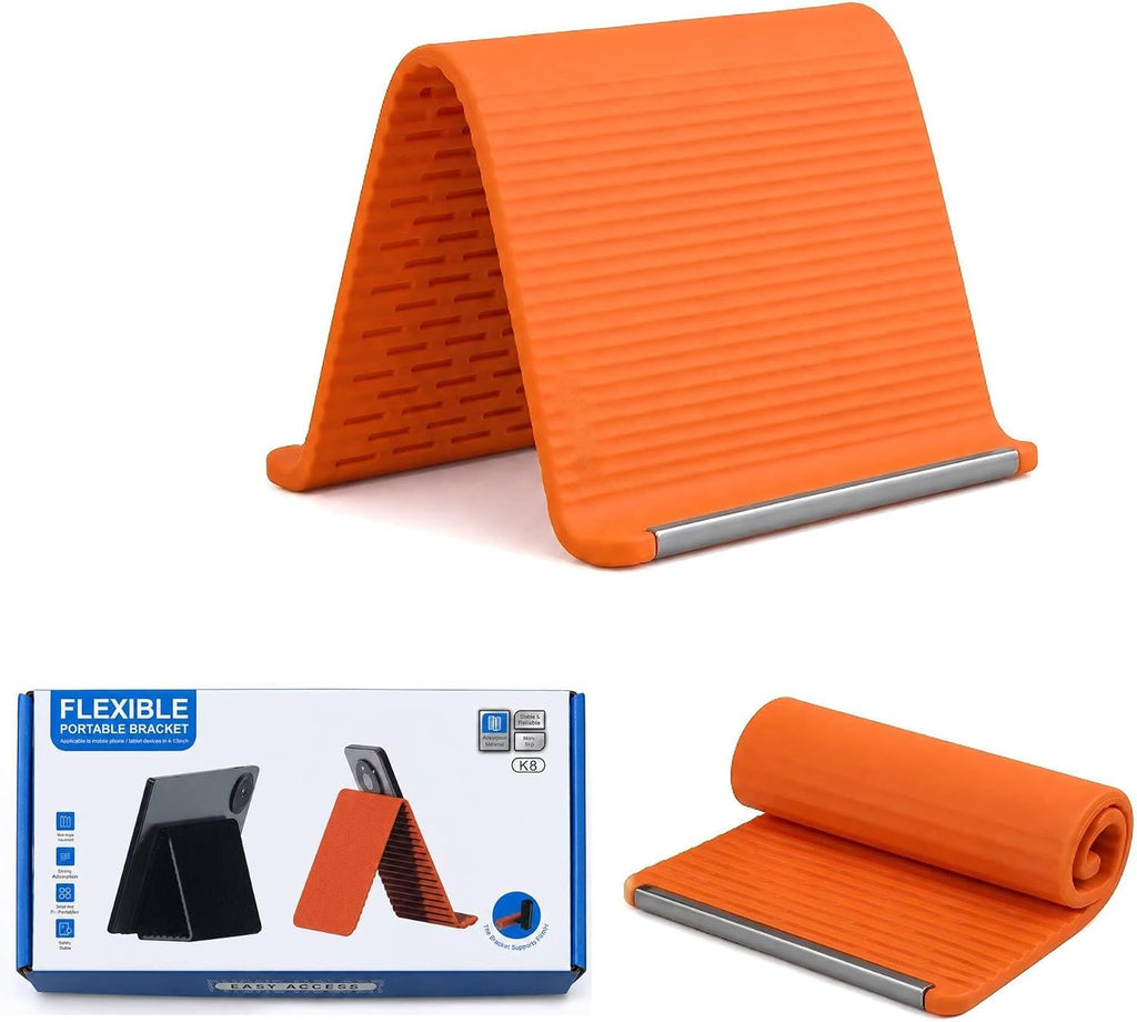 20x10cm Flexible Silicone Phone Stand, Orange