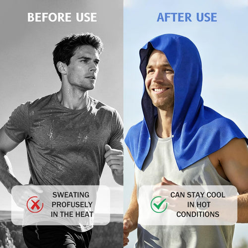 (2PCS) Sports Towel, Instant Cooling Towel, Quick Dry Travel Towel, Ice Sports Hat, Quick Dry Microfiber, Cooler Heat Relief Towel, Microfiber, Instant Cooling for Sport, Gym, Camping