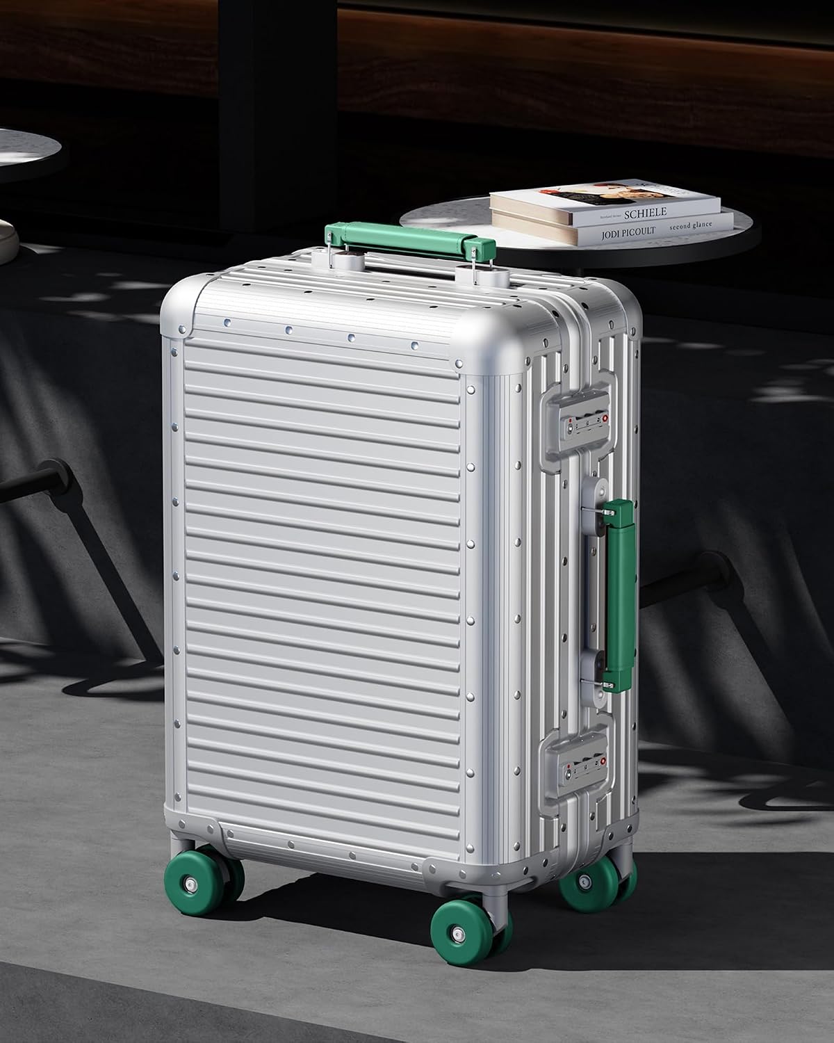 All Aluminum Carry On Luggage 20 inch Zipperless Suitcase,Silver