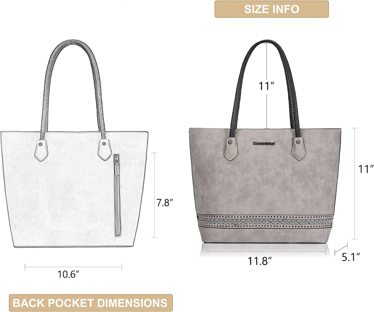 Montana West Woven Tote Bags for Women Purses and Handbags with Back Zipper Pocket