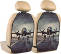 2 Pack Car Seat Kick Mat with Storage Pocket Waterproof Backseat Protector