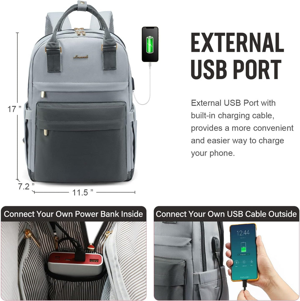 LOVEVOOK Laptop Backpack for Women 15.6 Inch Laptop Bag with USB Port, Fashion Waterproof Backpacks Teacher Nurse Stylish Travel Bags Vintage Daypacks Bookbag for College School Work