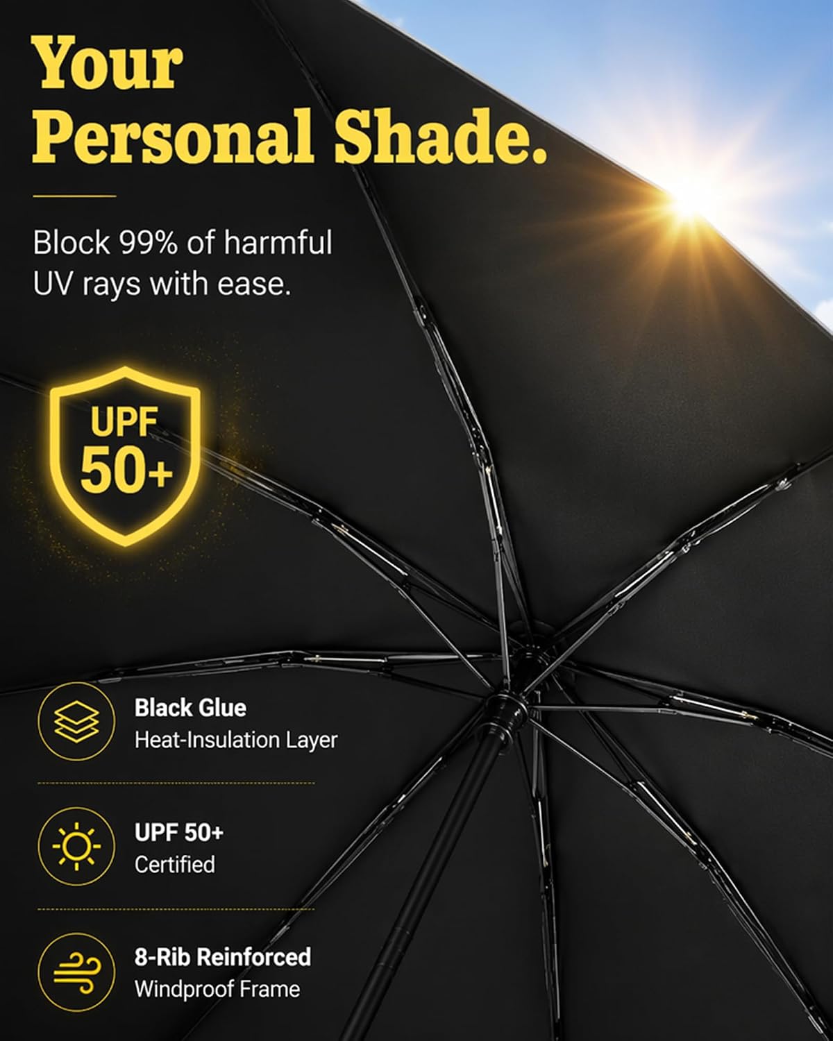 Cute Cartoon Umbrella, UPF 50+ Compact for Women