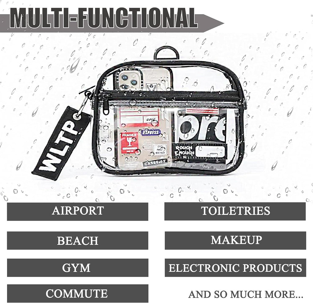 Rough Enough Clear Toiletry Bag Quart Size for Travel, Men Women