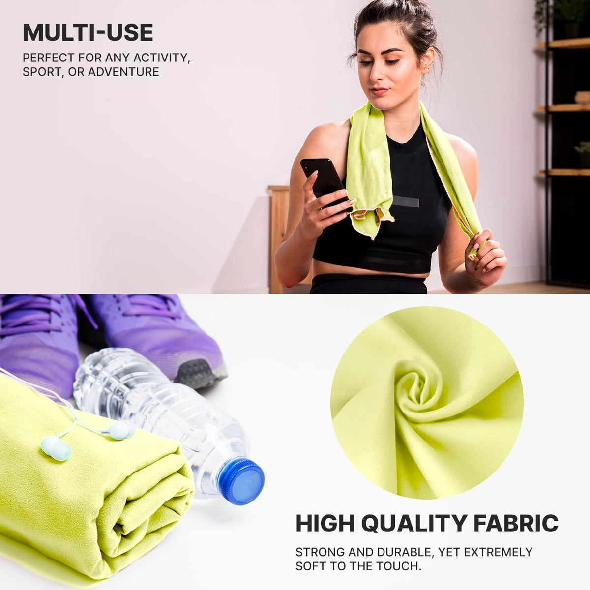 Wet Work Microfiber Medium(40”x20”) Towels for Bathroom, Thin & Lightweight, Super Absorbent, Quick Dry, Ultra-Soft, Lint Free, Compact, Perfect for Gym, Travel, Soft Bath Towels, Quick Drying Towel