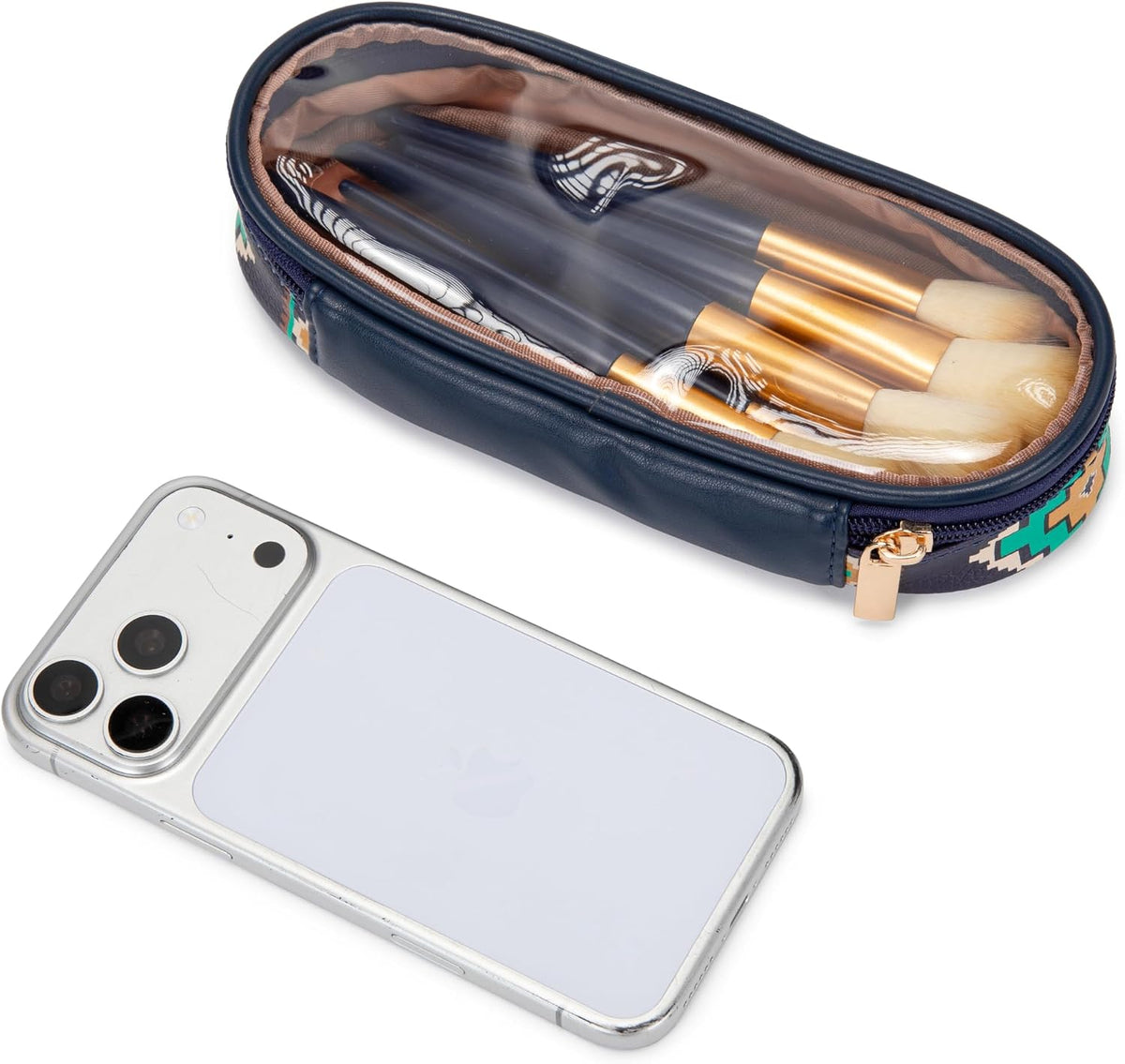 Wrangler Travel Makeup Bag 2pcs Set Cosmetic Bag with Makeup Brush Holder