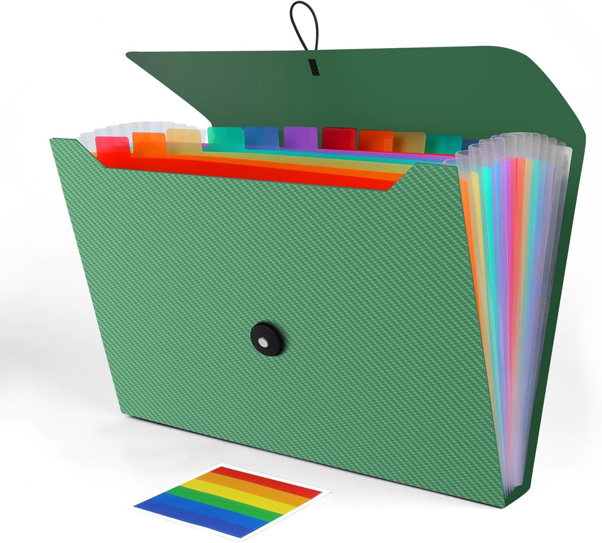 Expanding File Folder, Accordion File Organizer for Sorting Documents and Papers, 13 Pockets File Storage Organizer for Home, Travel and Office Use, Hospital Bag Essentials (Green)