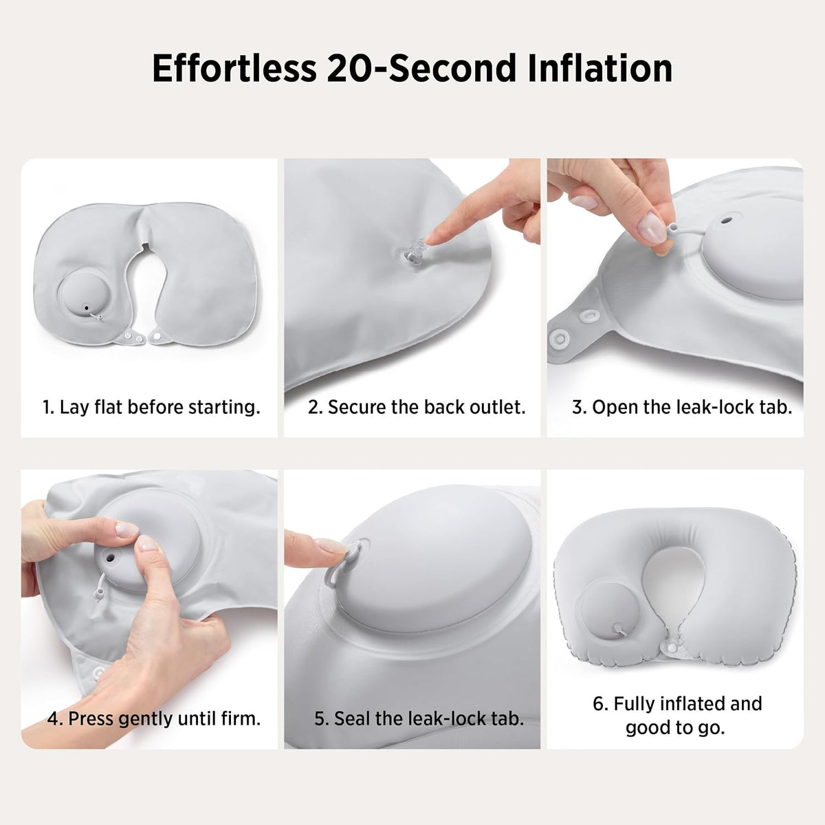 Bedsure Travel Blanket and Pillow Set with Inflatable Neck Pillows, Eye Mask and Storage Bag, Lightweight 3-in-1 Airplane Packable Blanket, Compact Travel Essentials, Grey