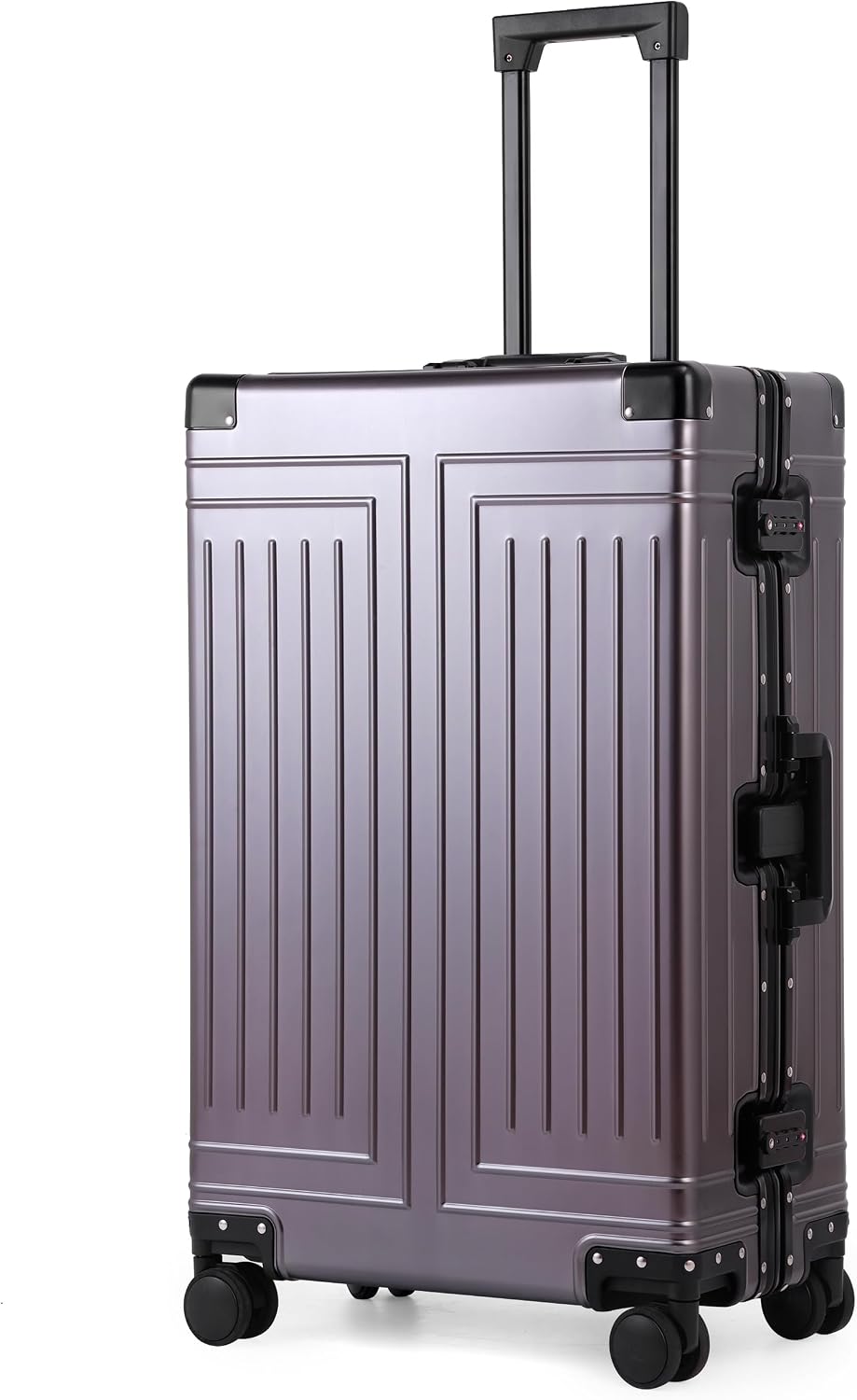 All Aluminum Magnesium Carry On Luggage，Cut from Whole Aluminum Sheet，22x14x9 Airline Approved ，（3rd Generation，Premium Magnesium Metal zipperless suitcase ） (grey, 28inch)