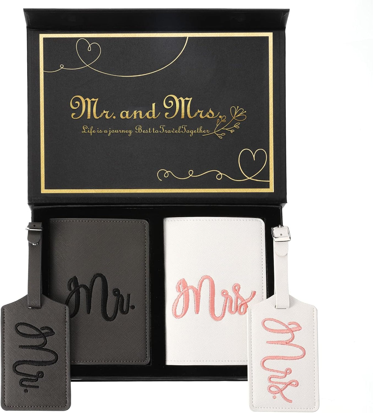 Mr and Mrs Luggage Tags Passport Holder for Wedding Bridal Shower Gifts