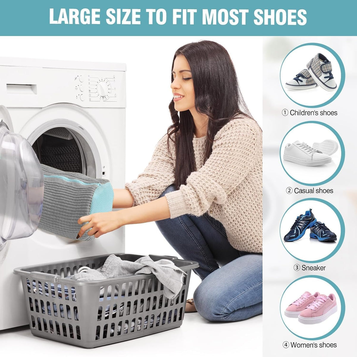 Shoe Washing Machine Bag, Shoe Laundry Bag for Washer and Dryer