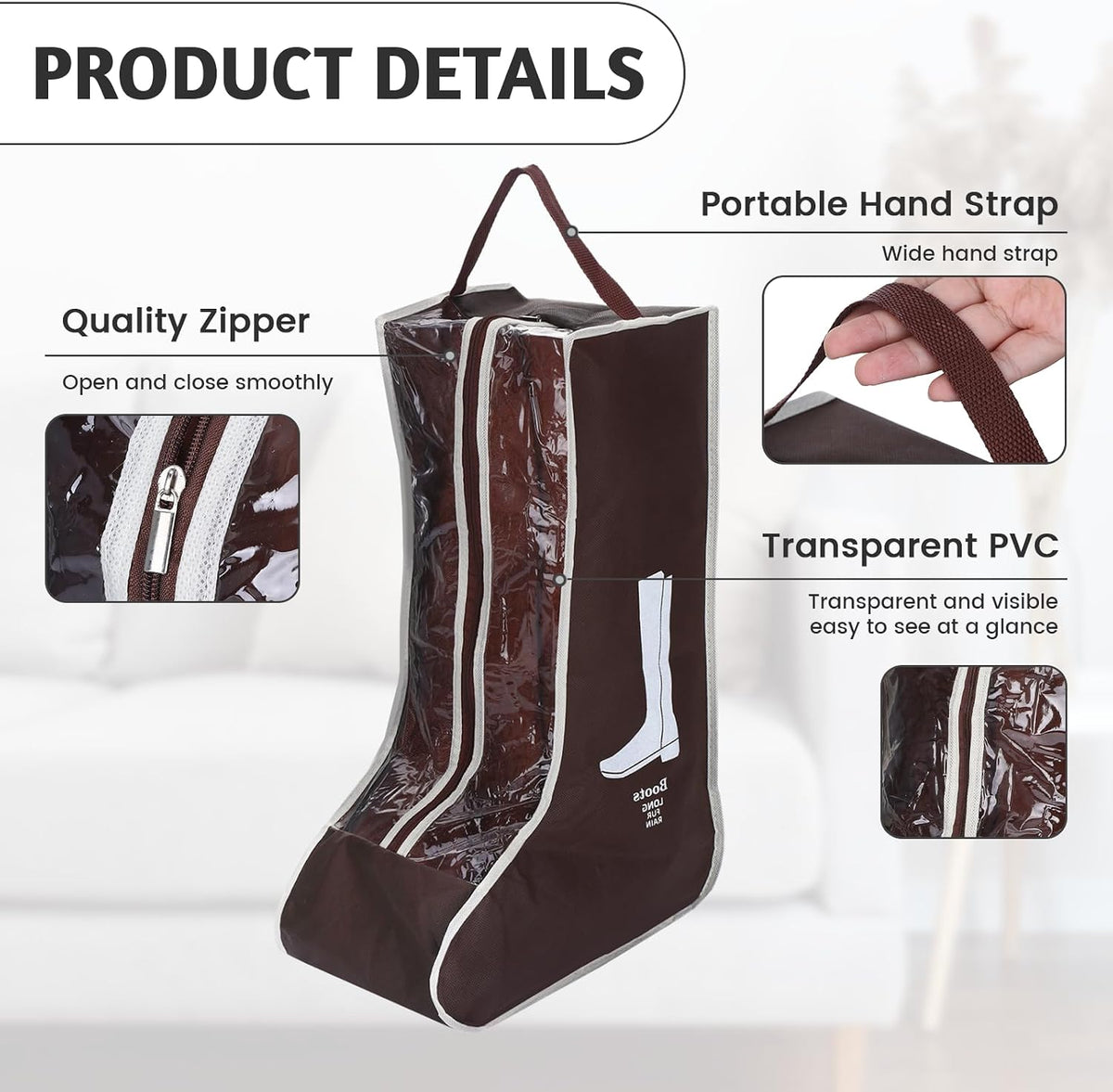2 Pcs Clear Boot Storage Bag,Plastic Tall Boot Bag,Shoe Bags for Travel,Clear Shoe Bags for Tall Boot Storage,Boot Bags for Cowboy Boots,Waterproof & Dustproof Boot Bags for Travel,Boot Bag Equestrian