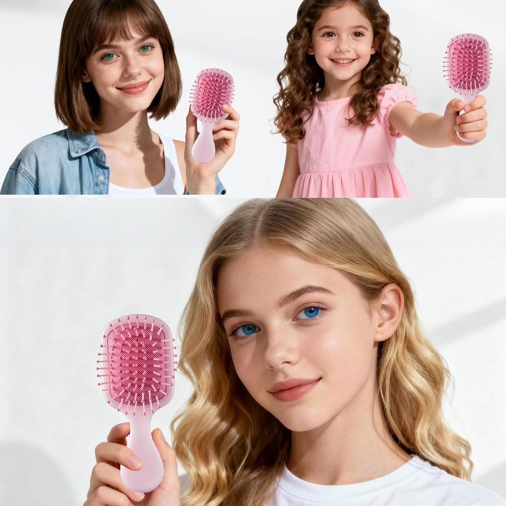 4pcs Mini Wet Hair Brush, Travel Detangling Hair Brushes for Women & Girls