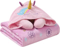 B Kids 3D Animal Hooded Neck Pillow & Throw Set, Pink