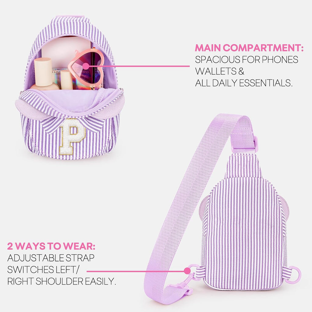 Mibasies Sling Bag for Girls Gift, Toddler Girl Toys, Purple P