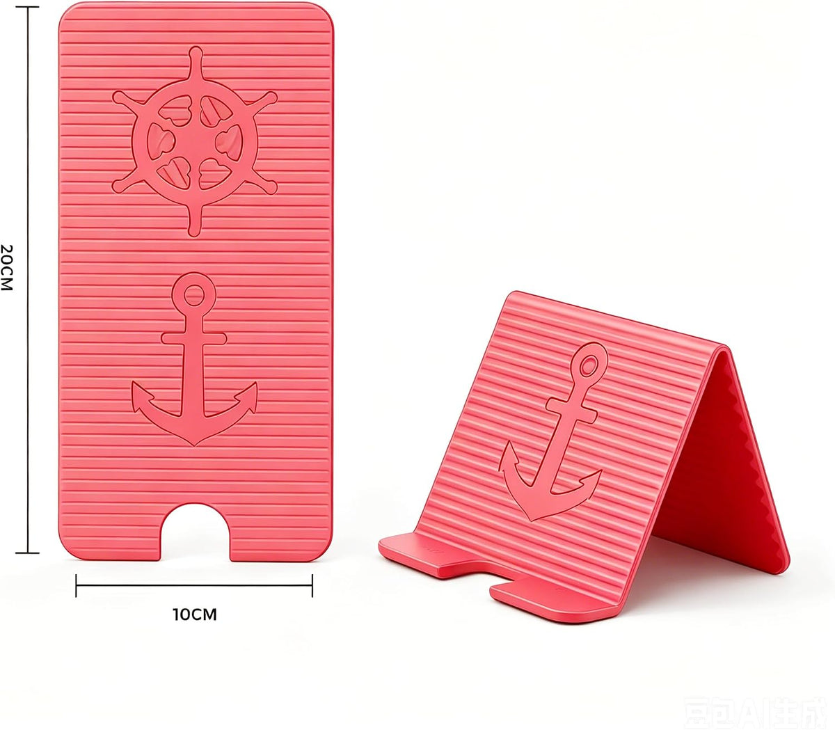 Flexible Silicone Aluminum Phone Holder Tablet Stand with Charging Port Design, Foldable Airplane Laptop/Phone Stand for Home Office Travel (Pink)