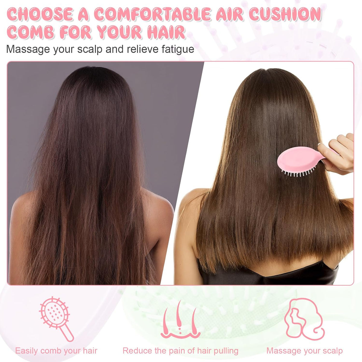 HOFASON 4 PCS Mini Wet Hair Brush Easter Basket Stuffers for Women Teens Girls, Small Hair Brush for Pockets, Bachelorette Party Favors, Bridesmaid Gift, Spa Party Supplies, Travel Mini Brush