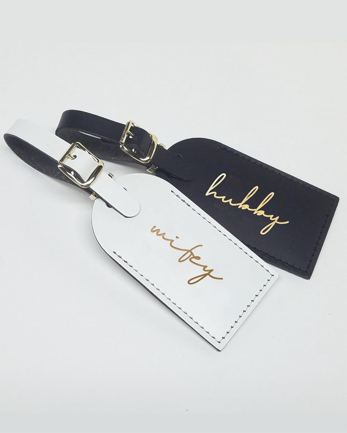 Hubby and Wifey Luggage Tags, Bridal Shower Gifts, Honeymoon Travel Essentials,Engagement Gift for Couples