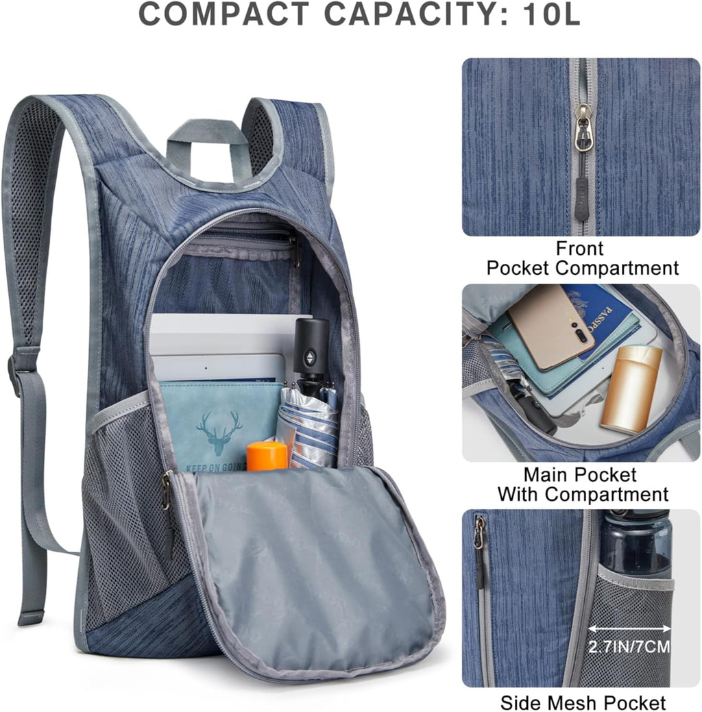 G4Free 10L Hiking Backpack Small Travel Hiking Daypack Lightweight Packable Backpack Casual Foldable Shoulder Bag