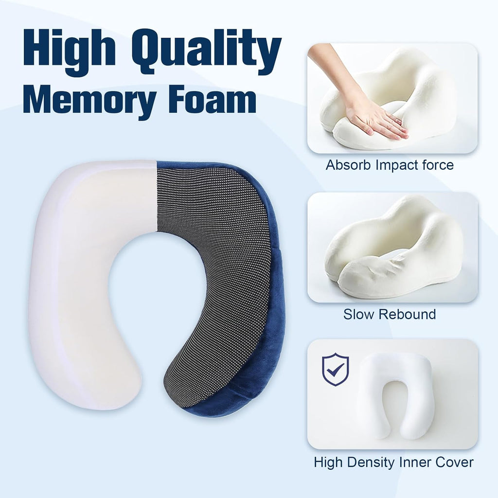 Cirorld Neck Pillow for Traveling, Travel Pillows for Airplanes Blue