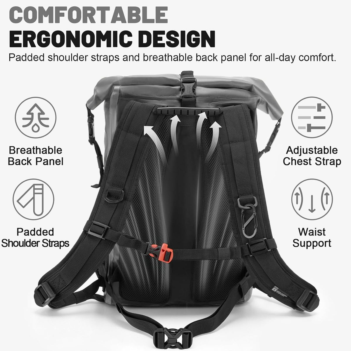 Waterproof Dry Bag Backpack 25L/35L/55L/85L, Roll-Top Heavy Duty Rucksack